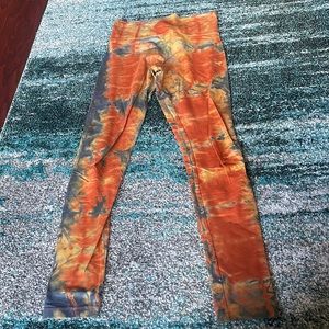 New handmade reverse dyed forever 21 leggings orange yoga sport stretch comfy